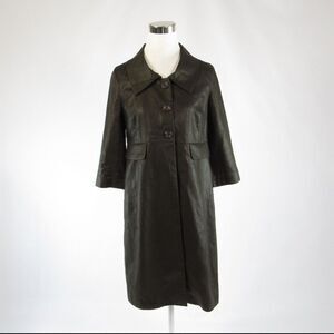Valette dark brown 100% linen coat S